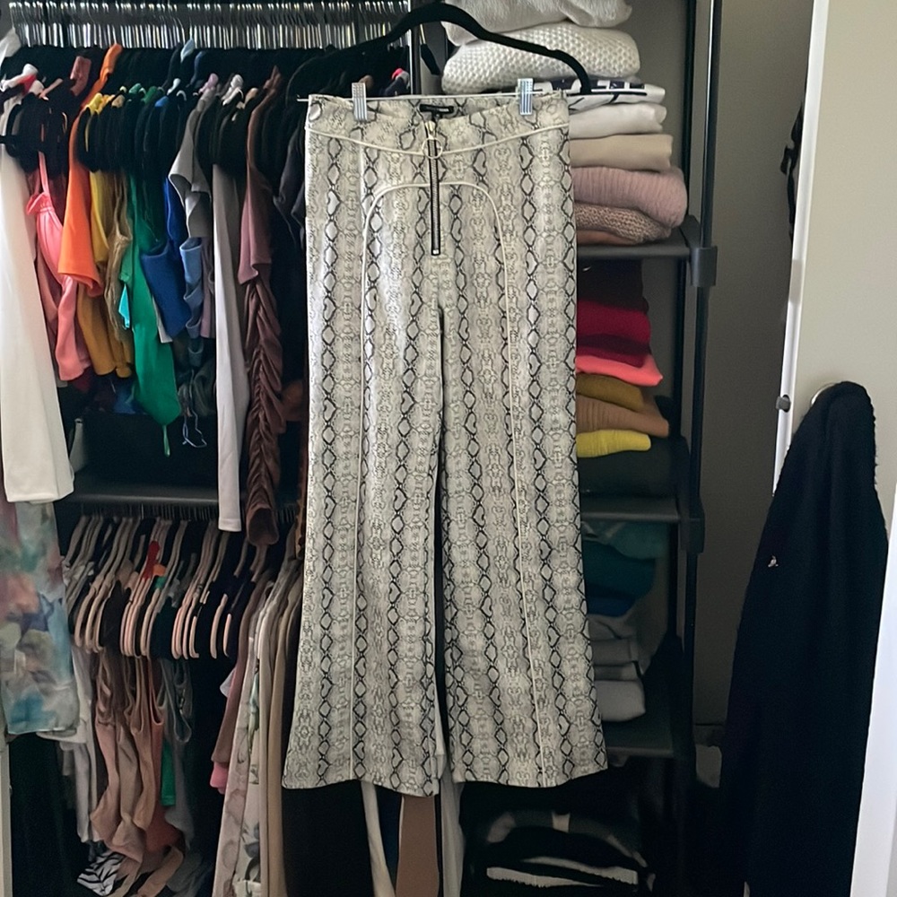 Pleather snakeskin pant